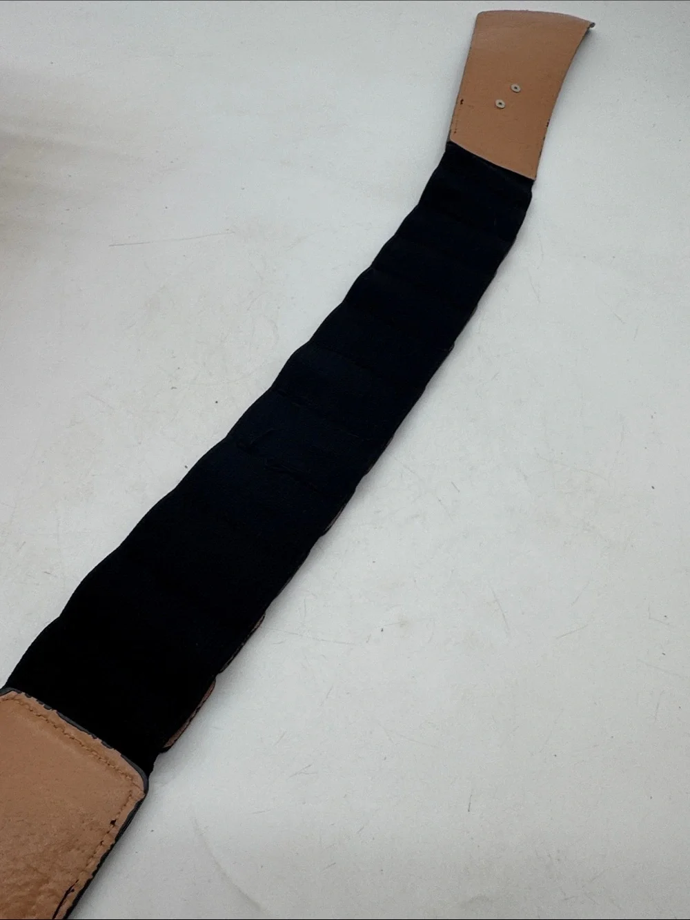 Black Studded Elastic Waist Belt with Ring Buckle